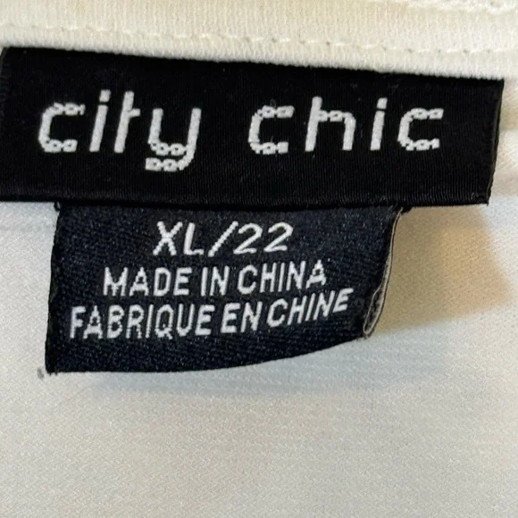 City Chic Sweet Love Lace Faux Wrap Mini Dress - Ivory | Size XL/22 - Picture 15 of 16